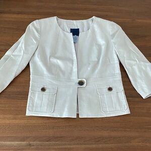 J. Crew Cream linen Women's Blazer with Button Detail